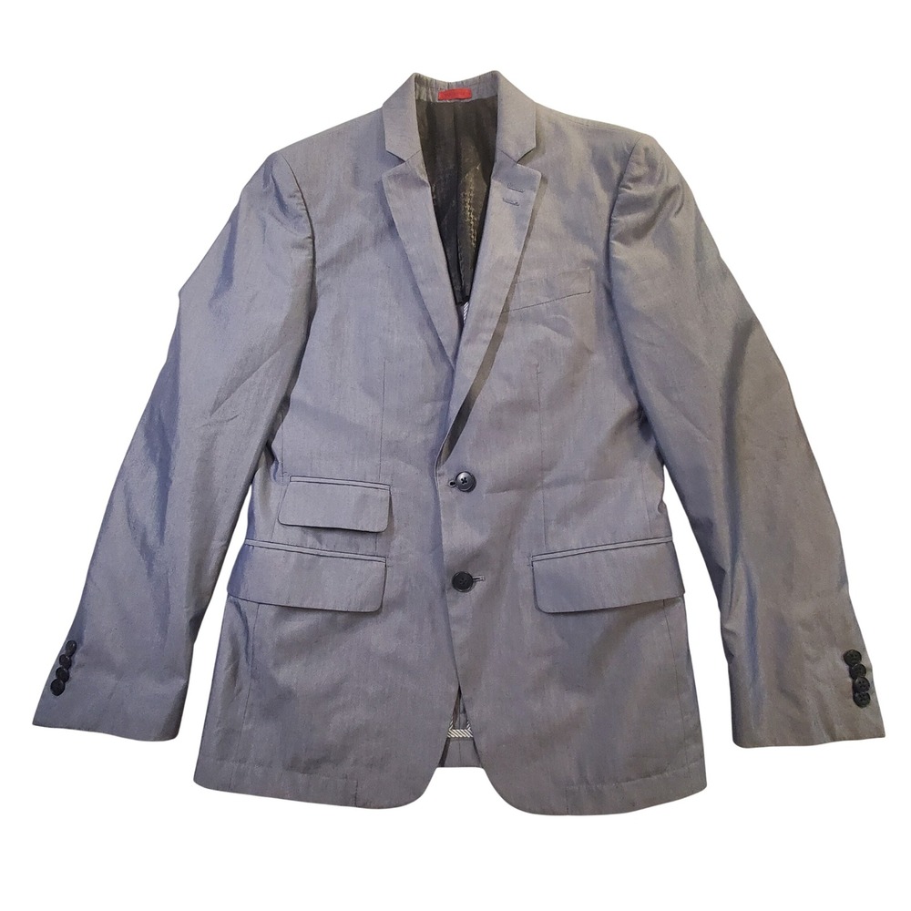 John Varvatos Star USA Mens 36R Blue Cotton Blend 2 Button Blazer Sport Coat
